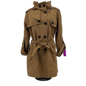 G.E.T Brown & Black Belted Trench Coat | Adjustable & Pockets
